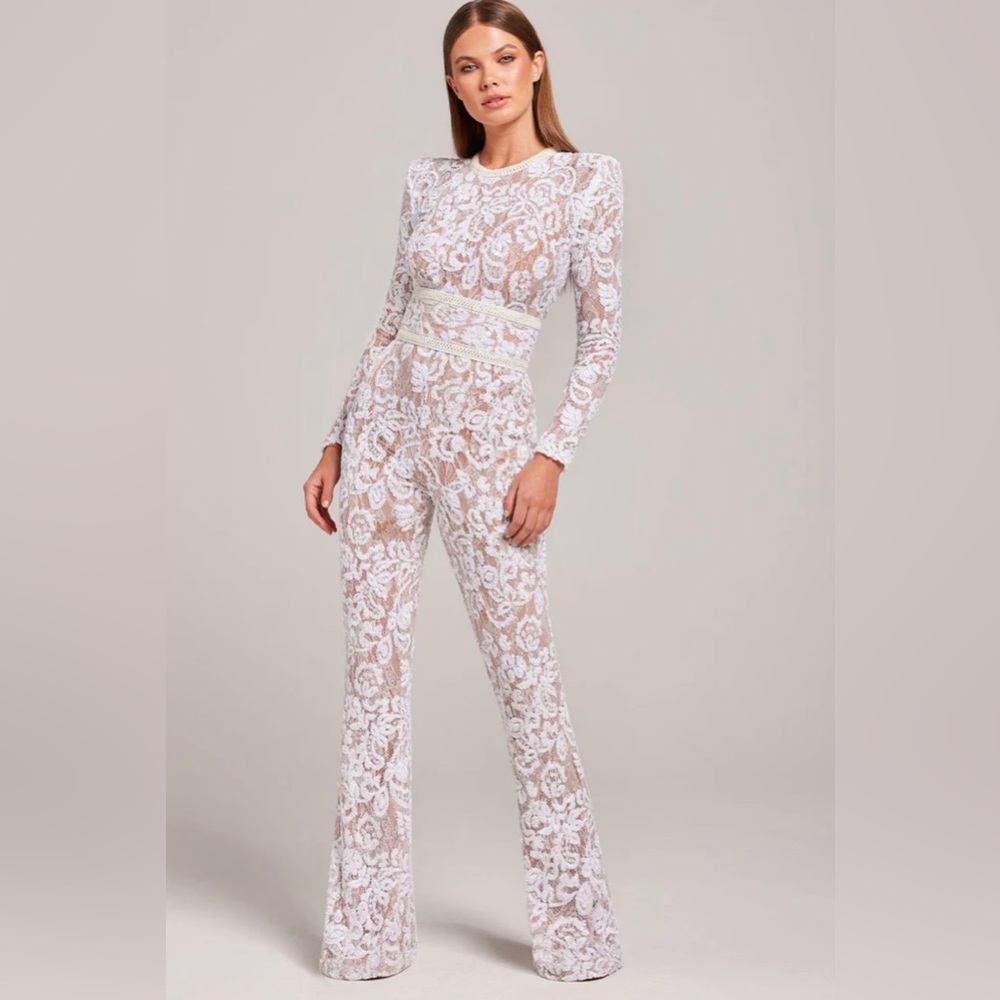 NADINE MERABI Bella White Jumpsuit